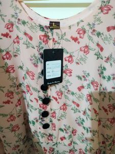 Floral Long Kurthi With Flares
