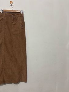 Corduroy Back Slit Skirt