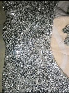 Sparkling Silver Sequin Blouse