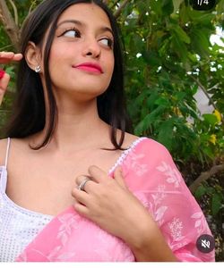 Pink Floral Saree