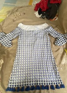 Cute Blue &amp; White Mini Dress