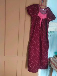 Maroon Polka Dot Nightie