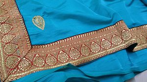 Elegant Blue Embroidered Saree