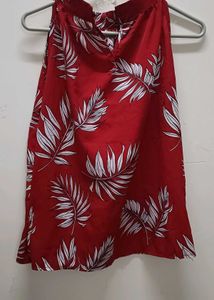 red halter neck top