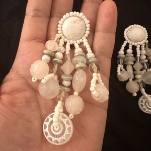 Bohemian White Tassel Earrings