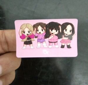 Set Of 11 Black Pink Stickers For Mobile (1 Sheet)