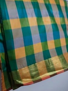 Checkered Silk Saree