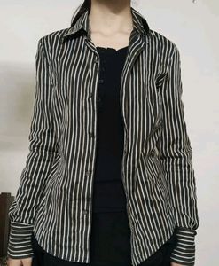 Zara Woman Striped Button-Down