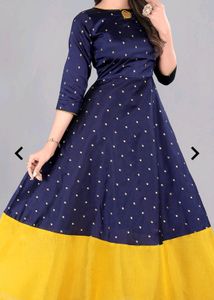 Printed Gown Fit And Flare Dress