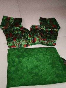 Green Saree with Blouse
