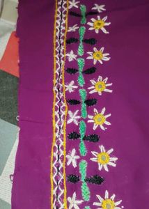 Beautiful Embroidered Purple Color Blouse Piece