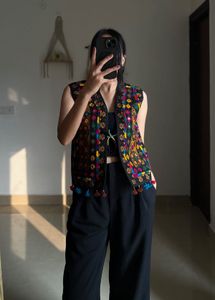 BOHEMIAN ETHNIC MIRROR WORK WAISTCOAT