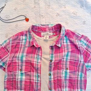 h&amp;m Pink Plaid Shirt (unisex)
