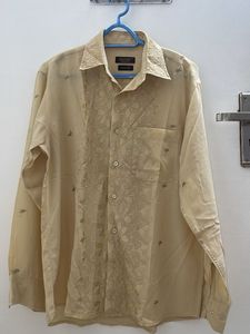 Georgette embroidered beige shirt