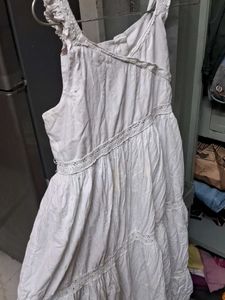 White Lace Trim Sundress