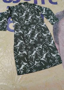 Abstract Print Button-Up Dress