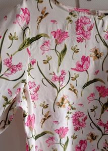 Off White Floral Top For Bust 44
