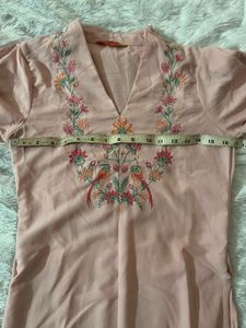 Pink Embroidered Kurti