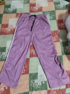 Mauve Track Pants with White Stripe