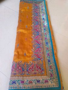 Mustered Saree