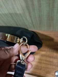 Valentino Black Leather Top Handle Crossbody Bag