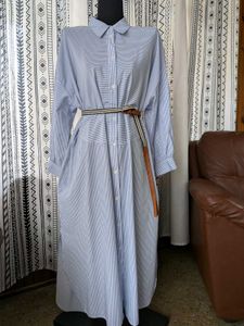 ZARA Striped Shirt Dress With pockets