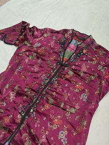 Mandarin satin Kimono dress/top