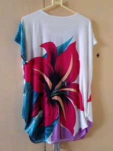 Floral Print White Top