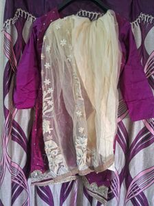 Pink &amp; Purple Embellished Kurta