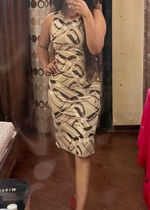 Abstract Print Midi Dress