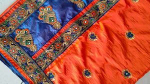 💟 Orange &amp; Blue Saaree 💟