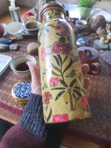 Floral Print Copper Water Bottle