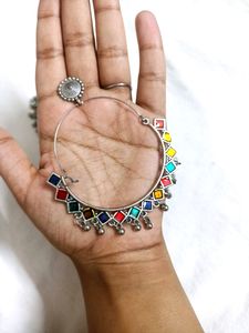 Multi Coloured Meena Chandballi Earring
