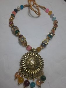 Antique gold necklace with earrings