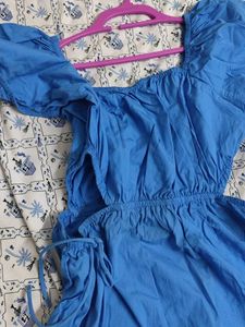 Blue Cutout Mini Dress