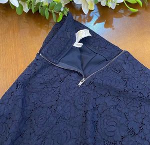 Navy Lace Mini Skirt
