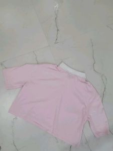 Pink Polo Crop Top
