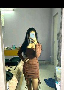 Brown Bodycon Mini Dress