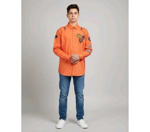 Orange Embellished New Shirt