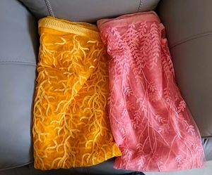 Embroidered Floral Scarves - Set of 2