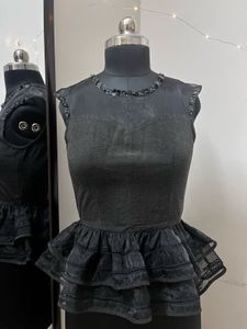 Black Peplum Top