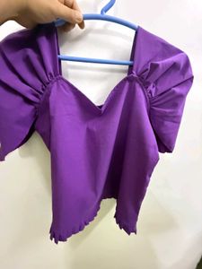 Purple Puff Sleeve Top