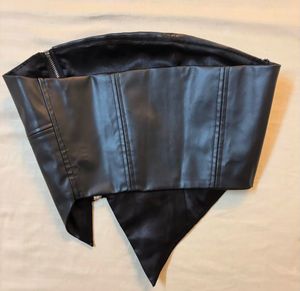 Black Faux Leather Tube Top