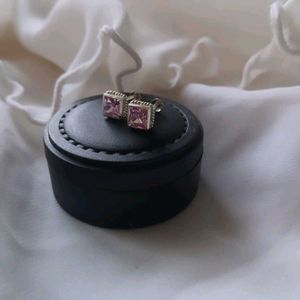 Pure Silver Sterling Pink AD stud