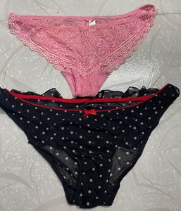 Combo of 2 Stylish Women’s Lace & Mesh Panties-XL