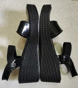 Black Patent Leather Sandals
