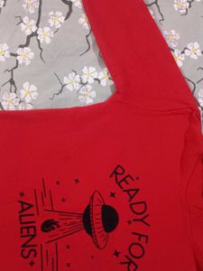 Red Graphic Print Hoodie
