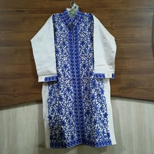 Women Blue Original Kashmiri Embroidery Kutra