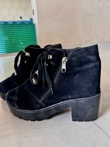 Black Velvet Boots