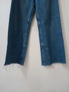 zara brand Wide Leg baggy style Denim Jeans